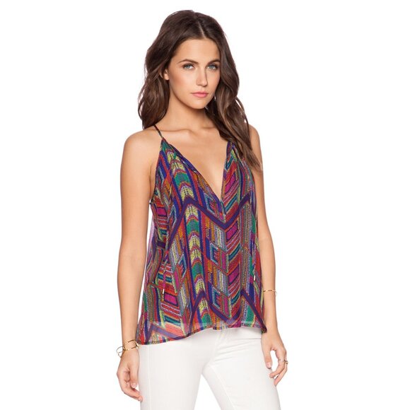 Ella Moss Mazatlan Tank Top Silk, XS, Rojo - Picture 6 of 10